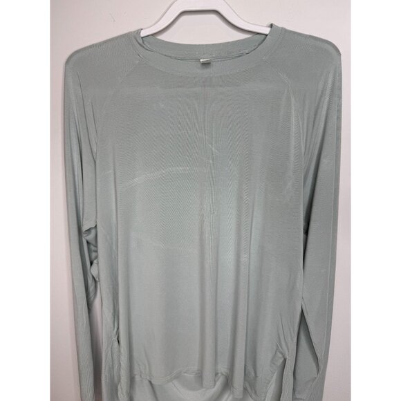 Under Armour L Sage Gray Cutout Back Long Sleeve Yoga Top - Picture 3 of 12